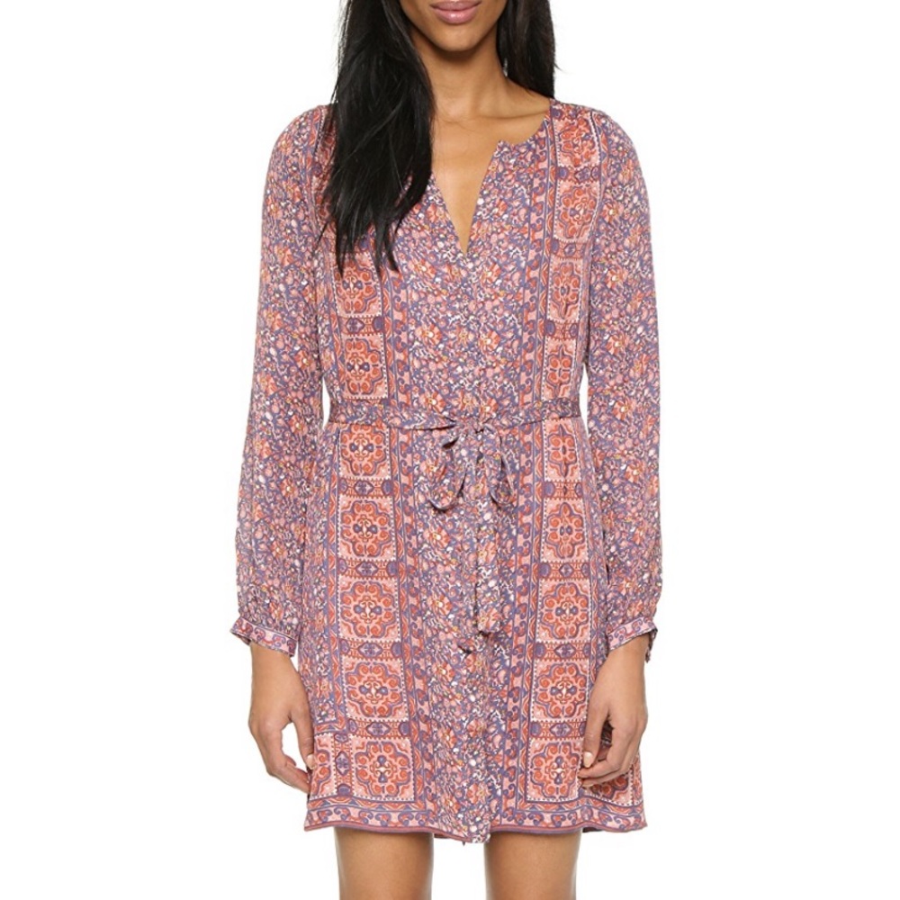 Joie Fianna pink floral patterned silk shift dress